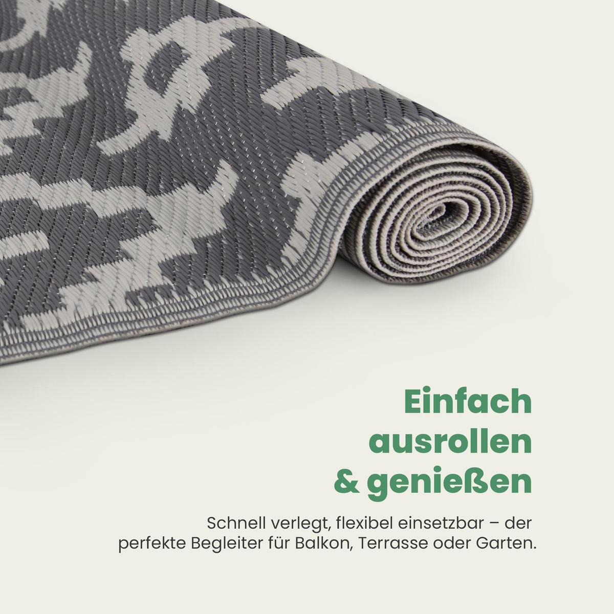 OUTDOORTEPPICH recycelt 120x180 cm Ethno - Hellgrau/Grau, Kunststoff (120/180cm) - Bestlivings