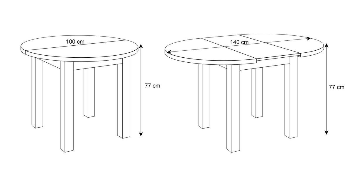 ESSZIMMER Set OLEA KASCHMIR Tisch + 4 Stühle - Kaschmir, Holzwerkstoff (140/77/100cm) - Lookway