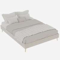 KREVET 140/200 cm s modernim niskim dizajnom i stabilnom potporom, Bež - bež, tekstil (140/200cm) - Redom