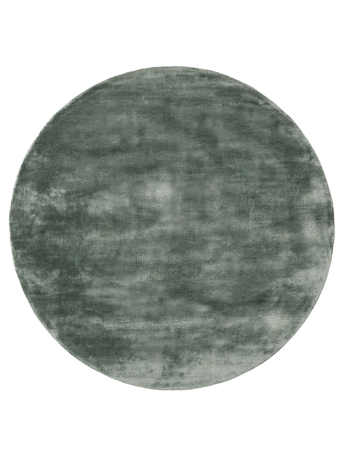 VISKOSETEPPICH rund Nela Hellgrün ø 120 cm rund - Hellgrün, Textil (120/120cm) - benuta Pure