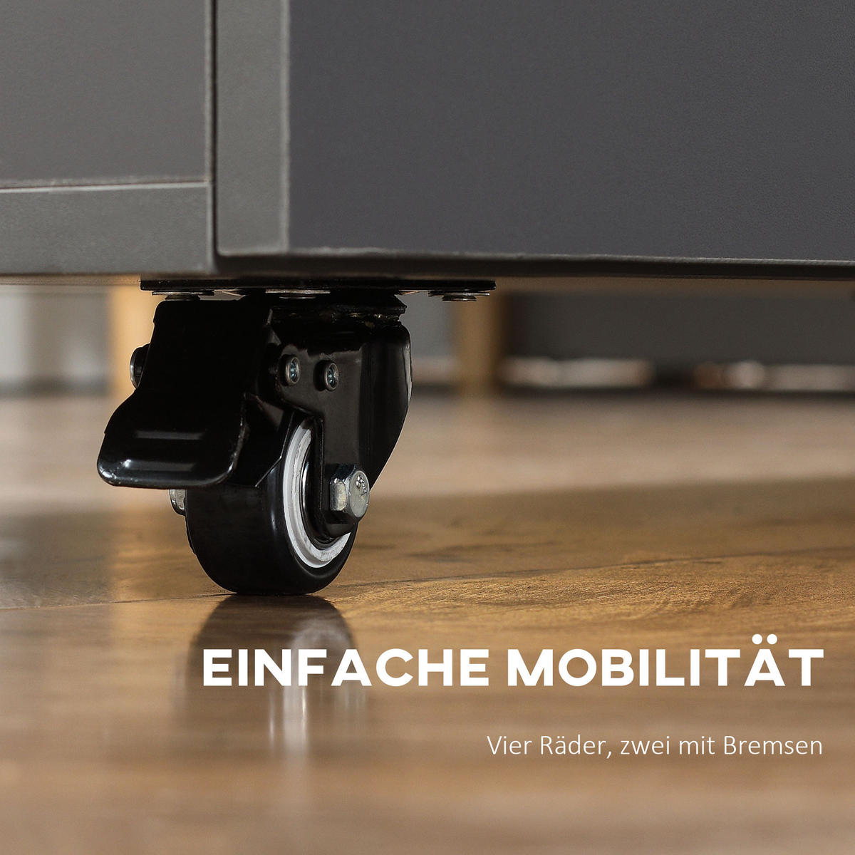 KLAPPTISCH Spanplatte Stahl Hellgrau Dunkelbraun - Hellgrau/Schwarz, Holzwerkstoff/Kunststoff (70/83/75cm) - HOMCOM
