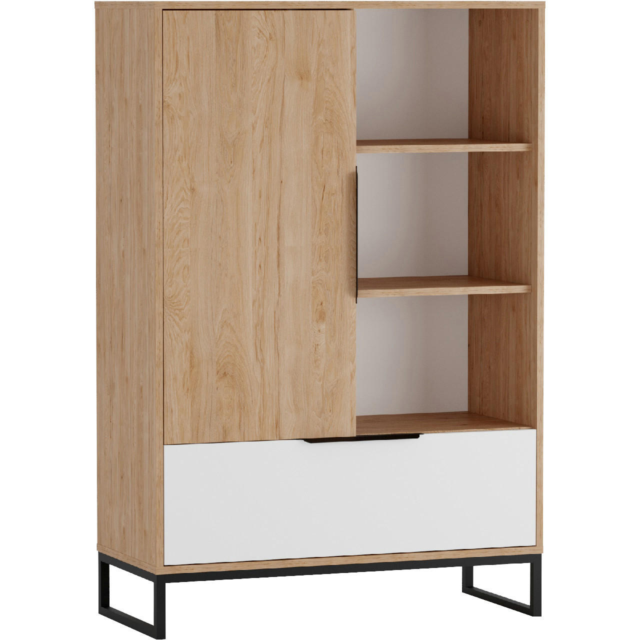 BÜCHERREGAL LANDRE 08 - Schwarz/Weiß, Holzwerkstoff (90/135/40cm)