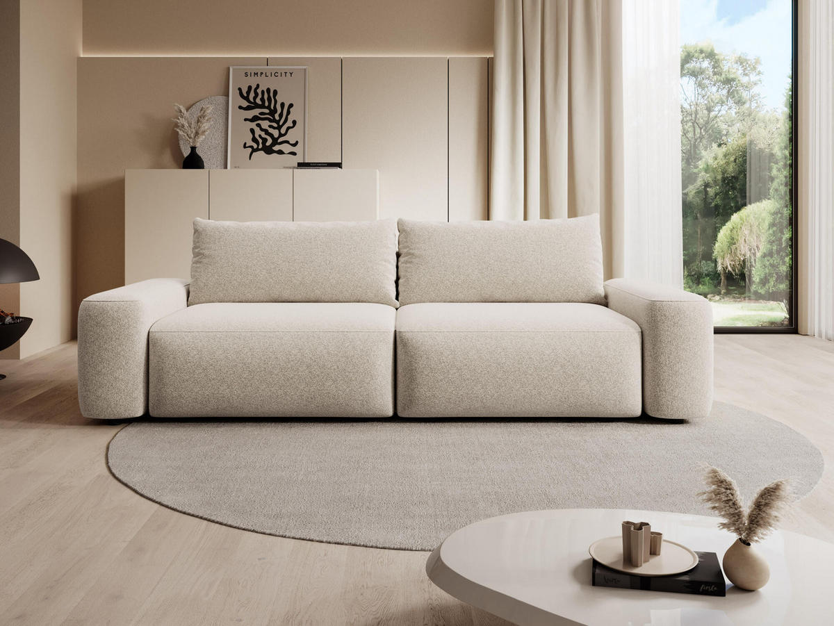 SOFA LOOP Beige 257x105x87 cm - Beige, Textil (257/87/105cm) - FURNLUX
