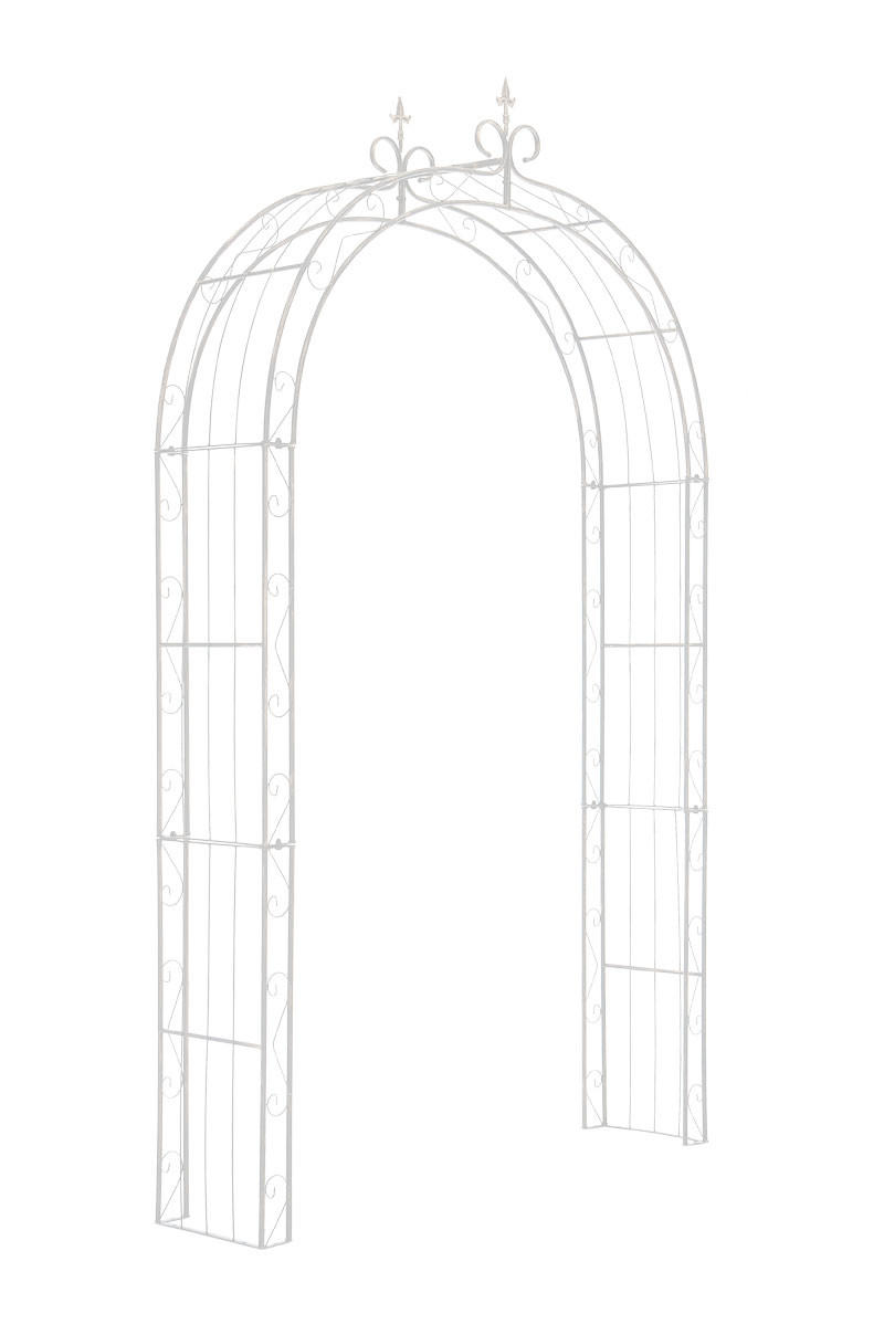 ROSENBOGEN Aachen 148x34,5x260cm Metall Weiß Rankhilfe - Weiß, Metall (148/260/34.5cm) - DELUKE
