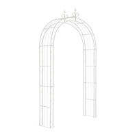 ROSENBOGEN Aachen 148x34,5x260cm Metall Weiß Rankhilfe - Weiß, Metall (148/260/34.5cm) - DELUKE