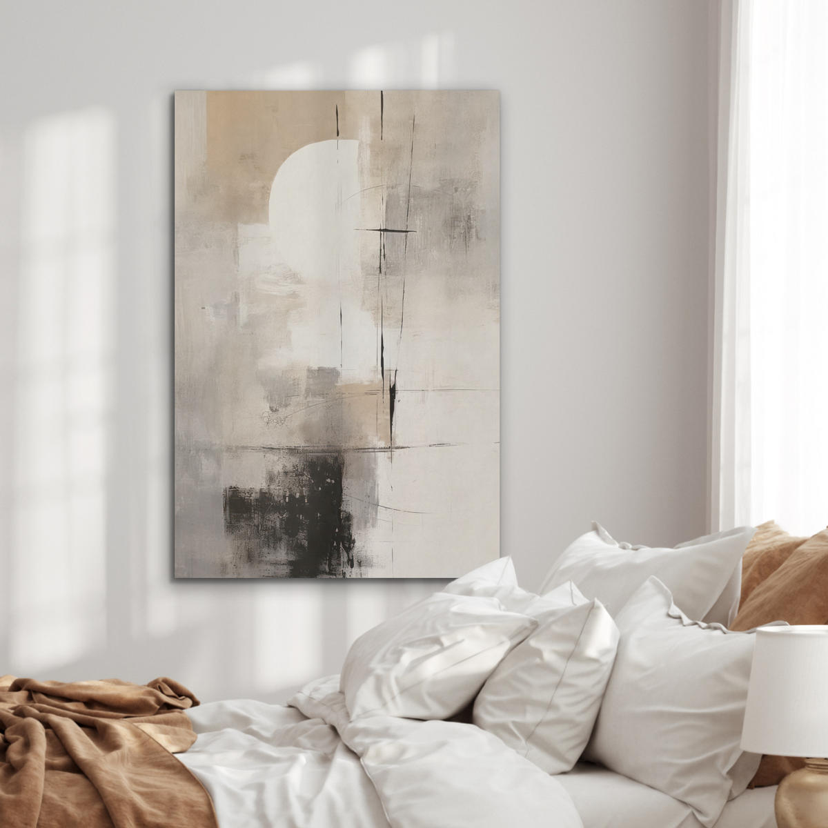 AKUSTIKBILD Abstrakt - Kunst - Grau Wanddeko 60x90 cm - Hellgrau, Kunststoff (60/90/0.9cm) - MuchoWow