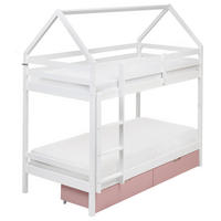 HOCHBETT 90/200 cm Weiß Ternas - Pink/Weiß, Holz (90/200cm) - Beliani