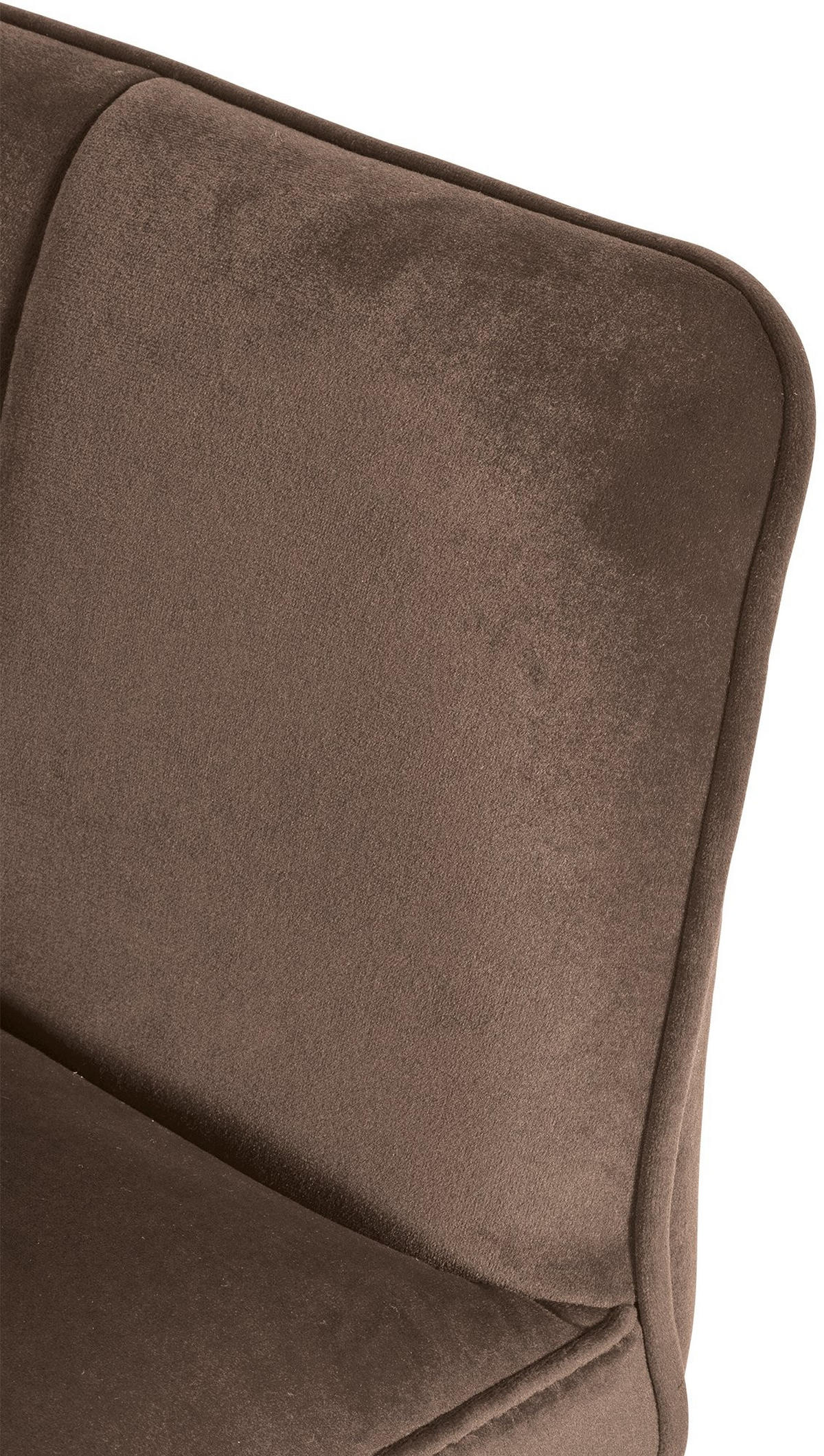 BARHOCKER 2er Set Samt Braun - Edelstahlfarben/Braun, Textil (64/110/48cm) - CLP