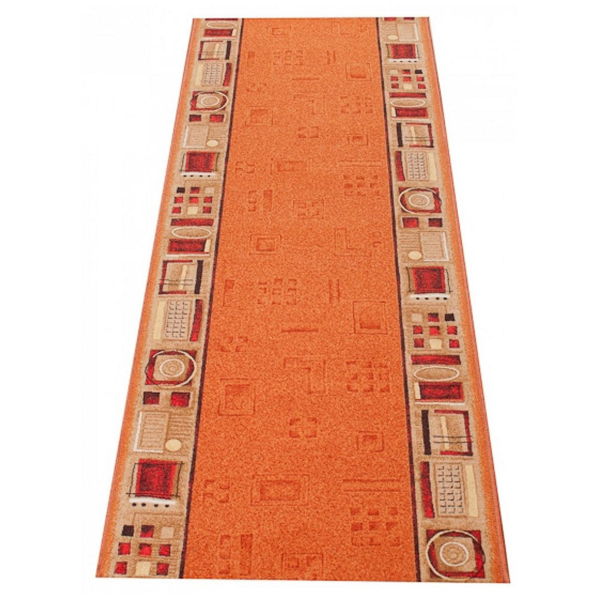 TEPPICHLÄUFER Anti-Rutsch Rot Orange rutschfest Gummiunterlage 100/1300 cm - Rot/Orange, Textil (100/1300cm) - Tapiso