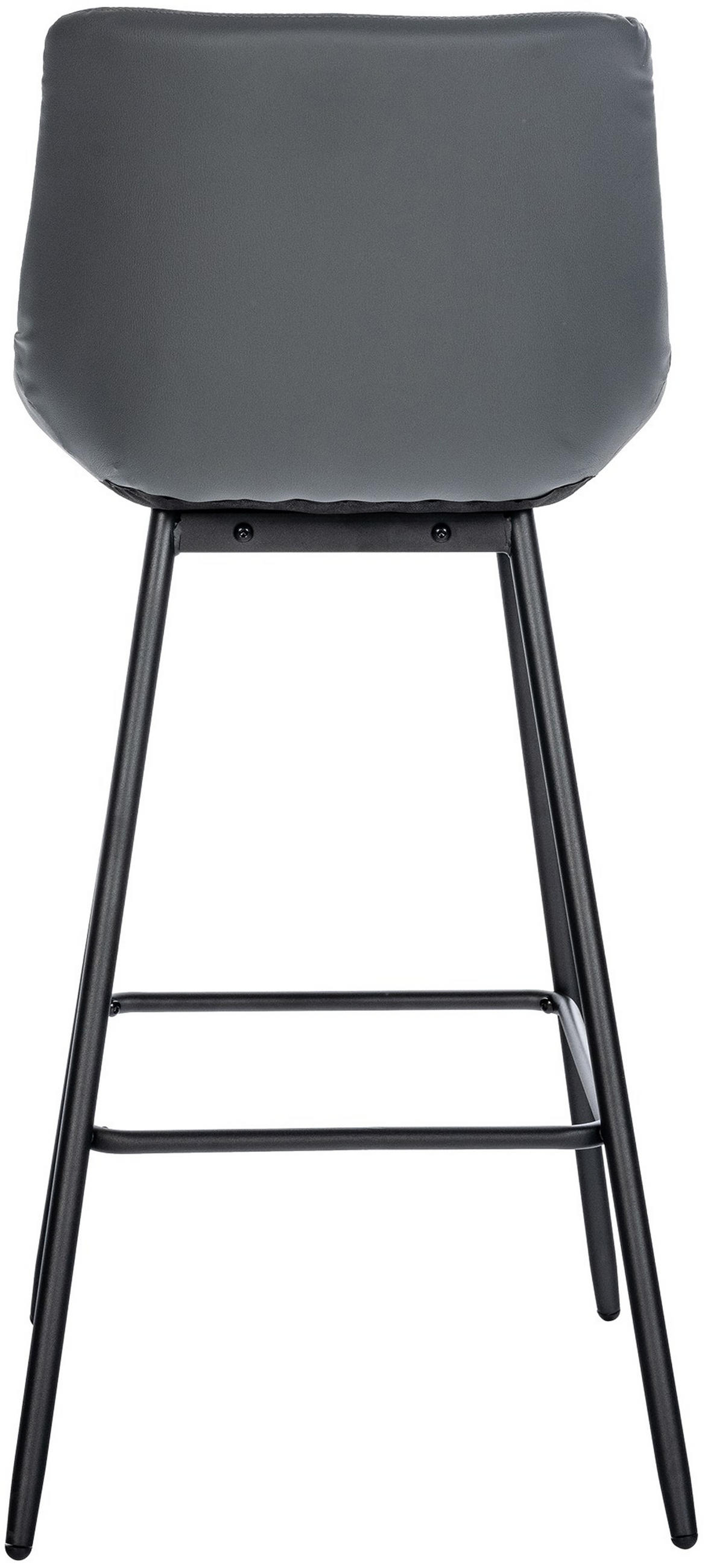 BARHOCKER Welton Kunstleder grau - Schwarz/Grau, Kunststoff/Metall (49/104/56cm) - TPFLiving