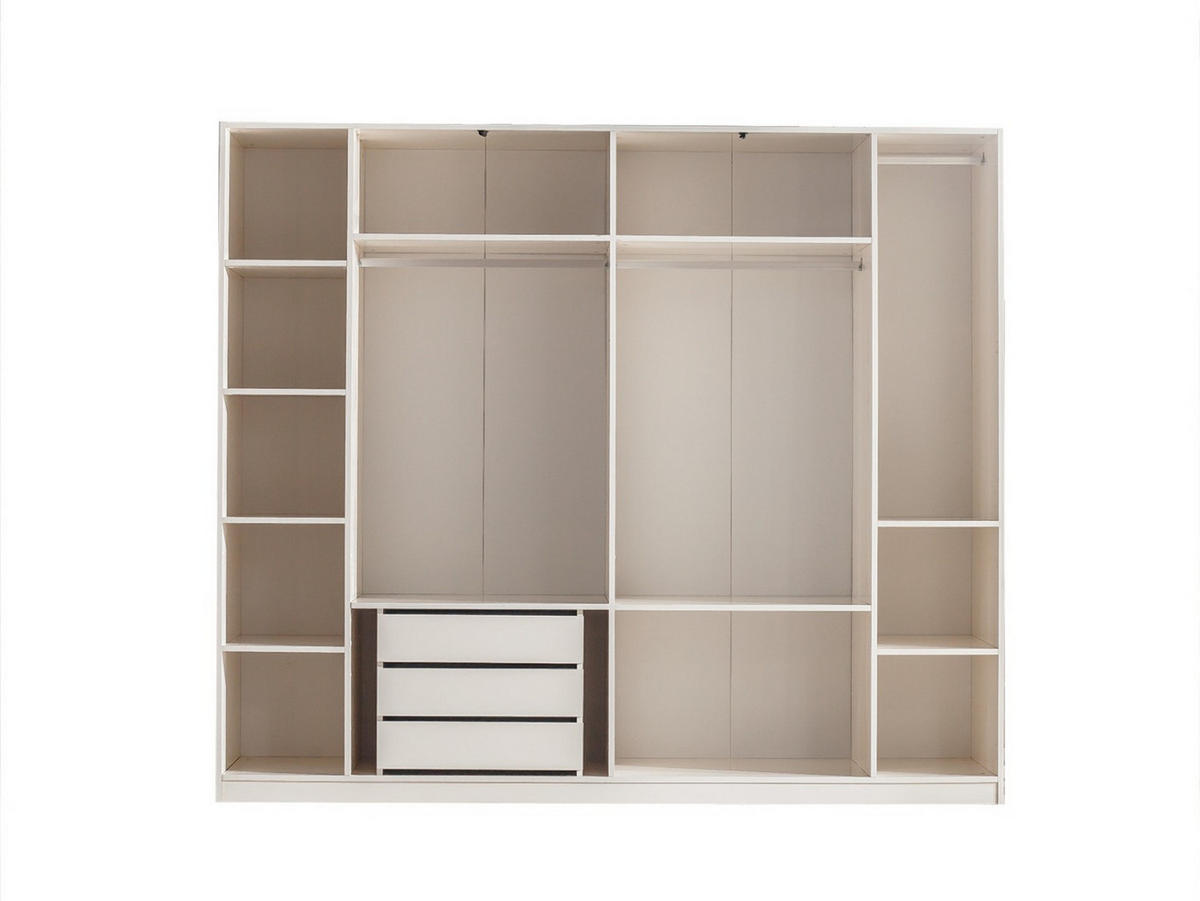 KLEIDERSCHRANK Rubato 6 trg. - Creme, Holzwerkstoff (260/225/63cm)