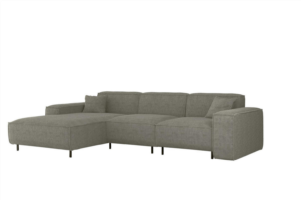 ECKSOFA Gloria In Scala - Grau, Holzwerkstoff/Textil (165/266cm) - Fun Möbel