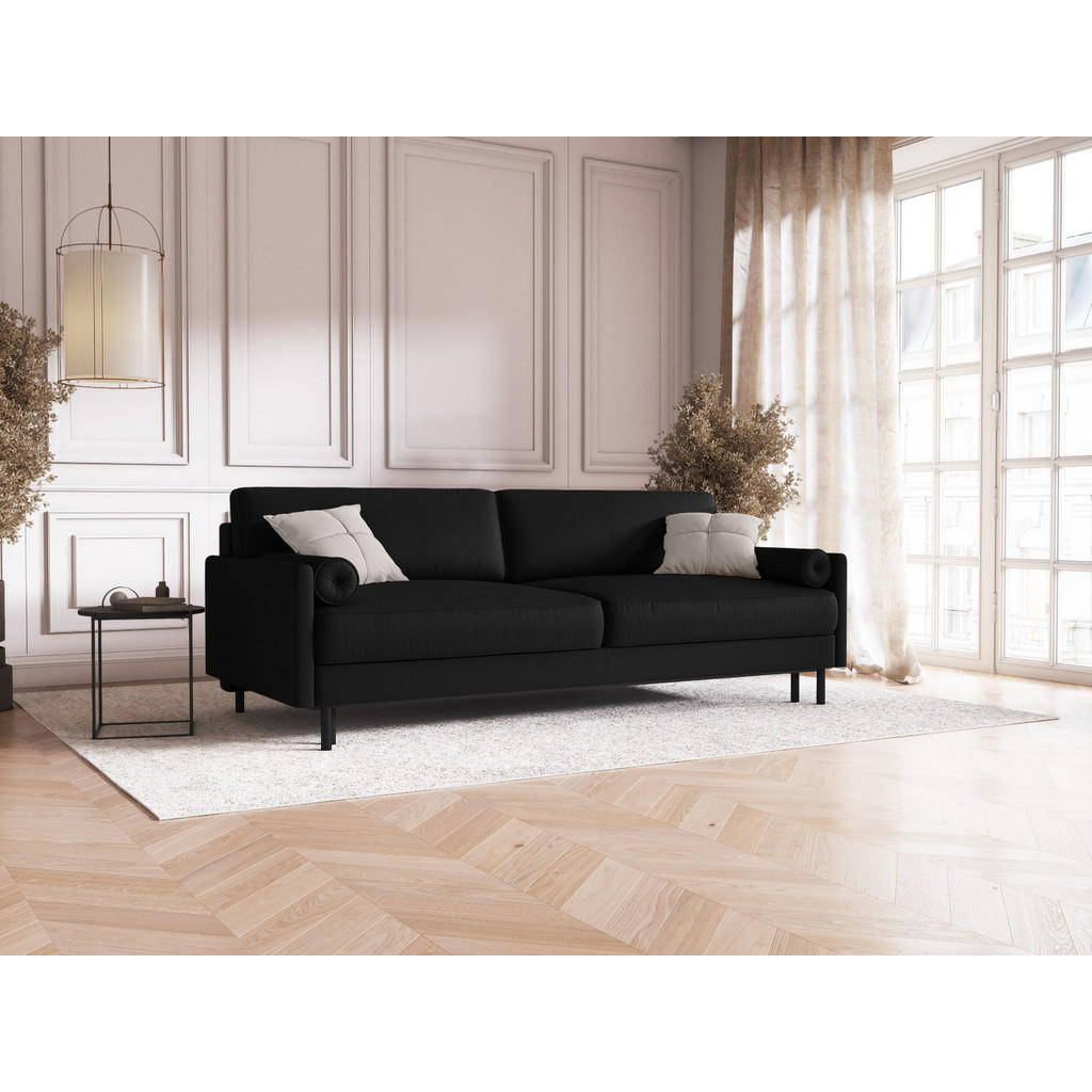 Thumbnail - Micadoni Ausklappbares-Sofa, Schwarz, Textil, 3-Sitzer, 97x87x212 cm, Hergestellt in Europa, Wohnzimmer, Sofas & Couches...