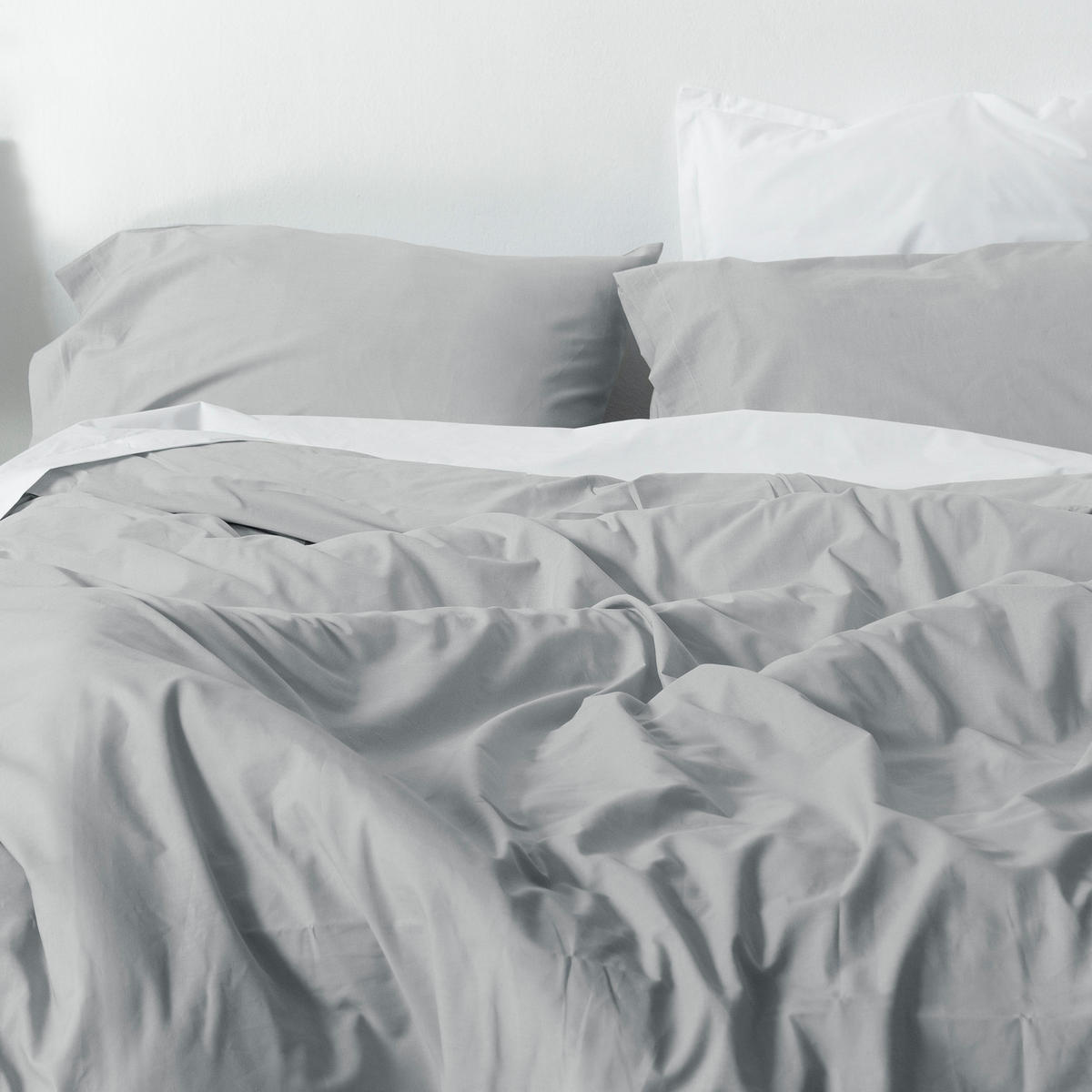 BETTBEZUG basic 135/140x200 cm (standardgrösse) grau - Grau, Textil (140/200cm) - Happy Friday