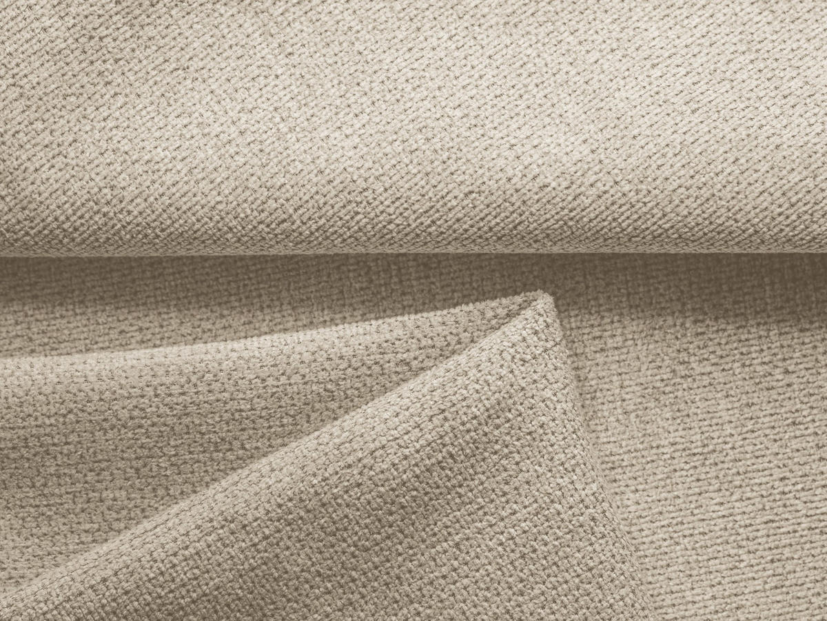 ECKSOFA mit Schlaffunktion Chenille Stoff Beige - Beige/Schwarz, Kunststoff/Textil (160/258cm) - Makamii