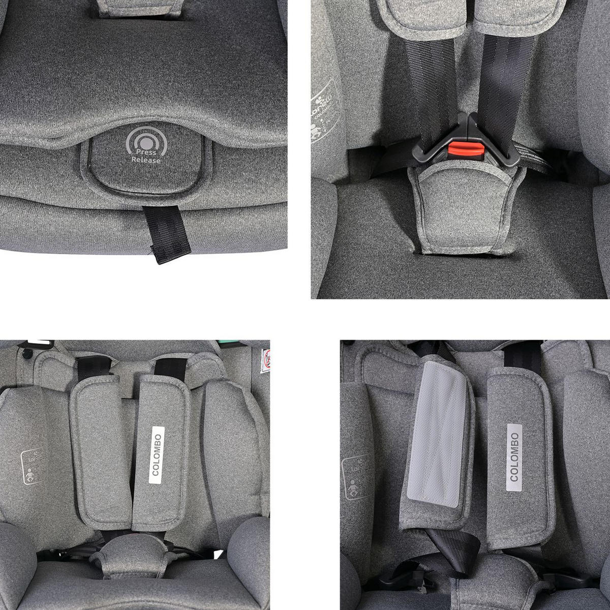 KINDERSITZ Colombo i-Size grün (76-150 cm) Kopfstütze verstellbar, SPS-System - Grün, Kunststoff (47/58/50cm) - Lorelli