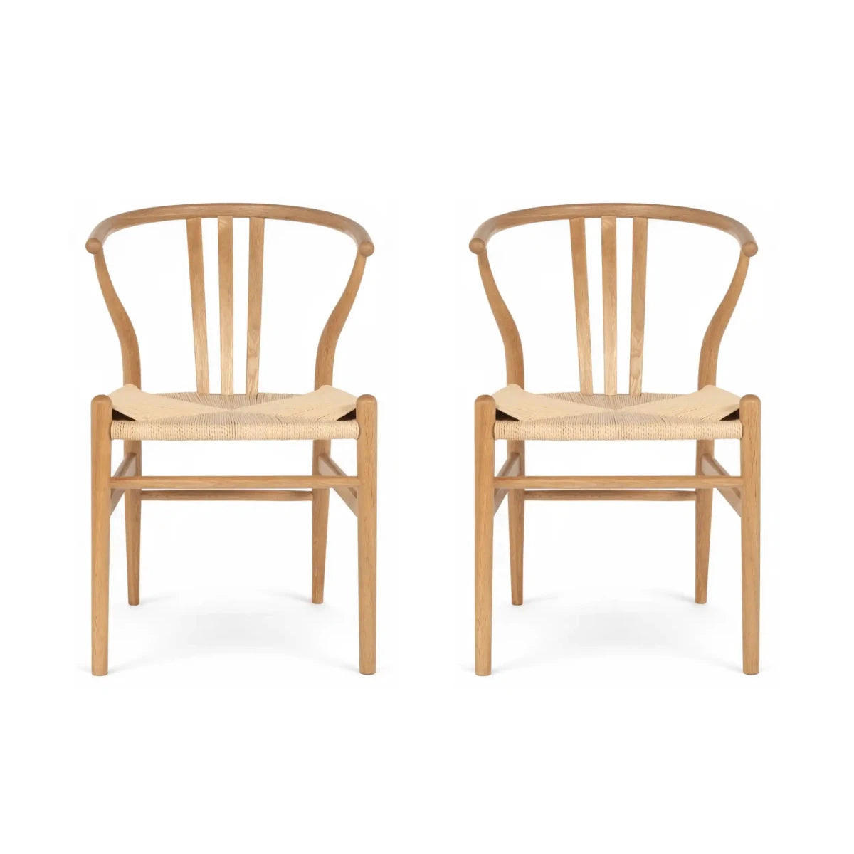 STUHL-SET 2 Stück in Rattan / Eiche Wildeiche - Braun, Holz/Papier (52/78/58cm) - Furnhouse