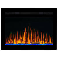 WAND-EINBAUKAMIN AF27WR – Breite 66 cm, 3D-Flammeneffekt, LED-Beleuchtung, Heizfunktion - Schwarz, Glas/Metall (72/54.2/14.5cm) - ArtiFlame