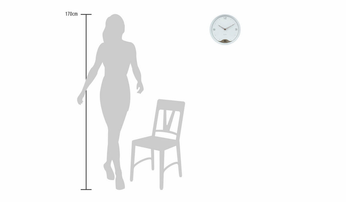 WANDUHR Design Weiß 31/31 cm - Weiß, Holzwerkstoff (30.5/30.5/4cm) - ONZENO