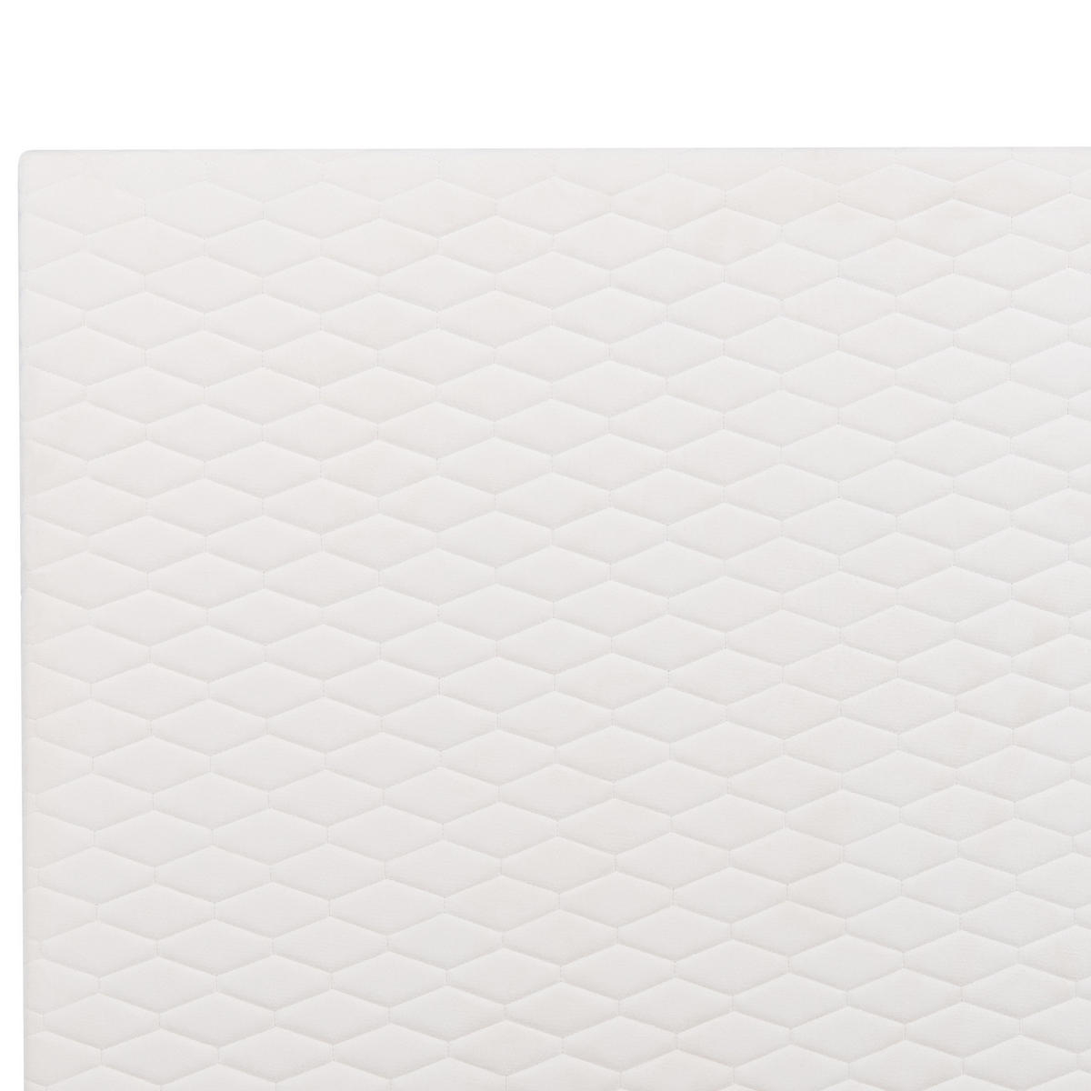 KÁRPITOZOTT ÁGY ágyráccsal 90x200 cm Fehér Bayonne - krém, textil (90/200cm) - Beliani