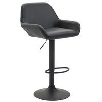 BARHOCKER DUBLIN Schwarz Kunstleder Schwarz - Schwarz, Leder/Metall (51/89/52cm) - DELUKE