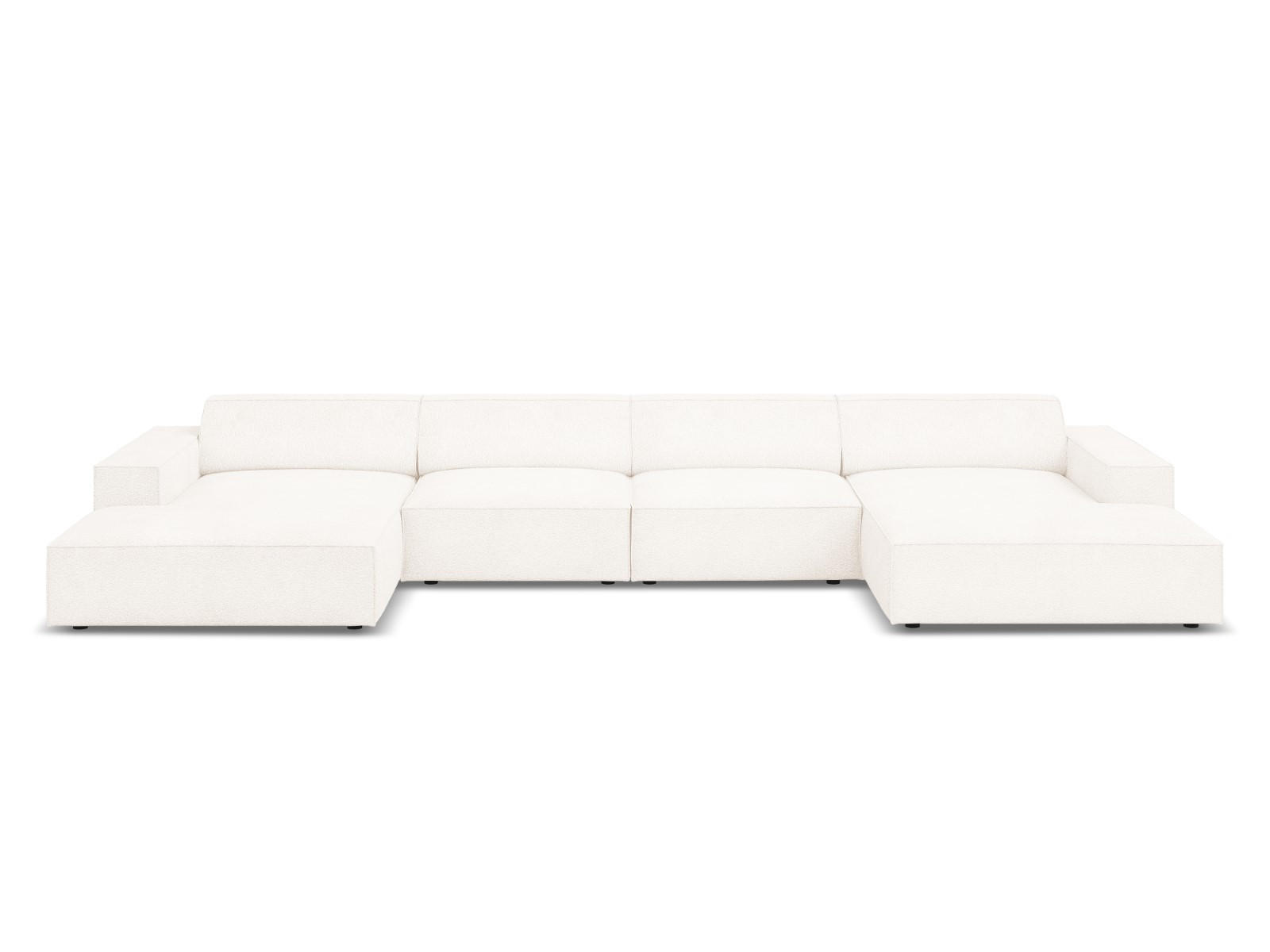 PANORAMASOFA Jodie aus Boucle beige 6 Sitzplätze - Beige, Textil (166/70/364cm) - Micadoni