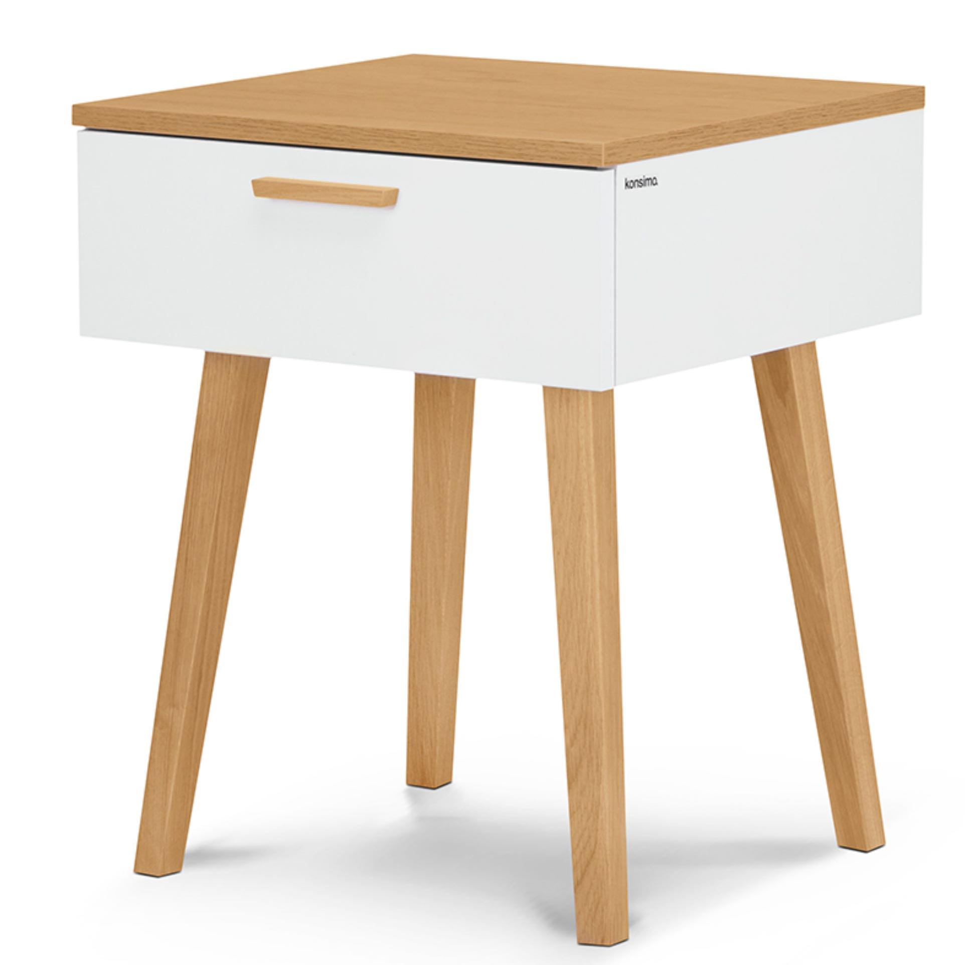 Konsimo® Nachttisch Weiß 48x60x46 cm