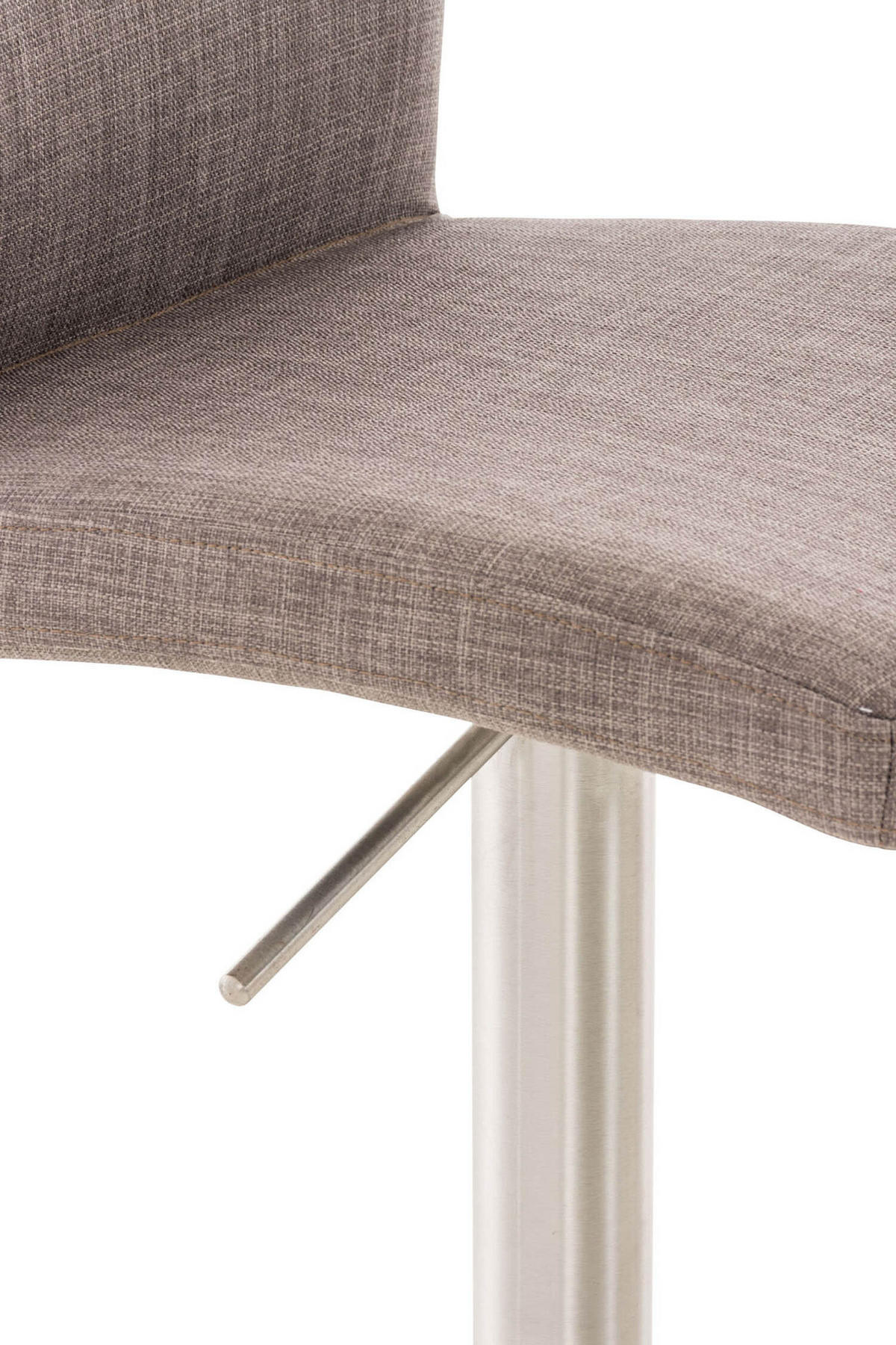 BARHOCKER Cathy, Gestell Edelstahl, Stoff Grau - Chromfarben/Grau, Textil/Metall (40/100/49cm) - TPFLiving