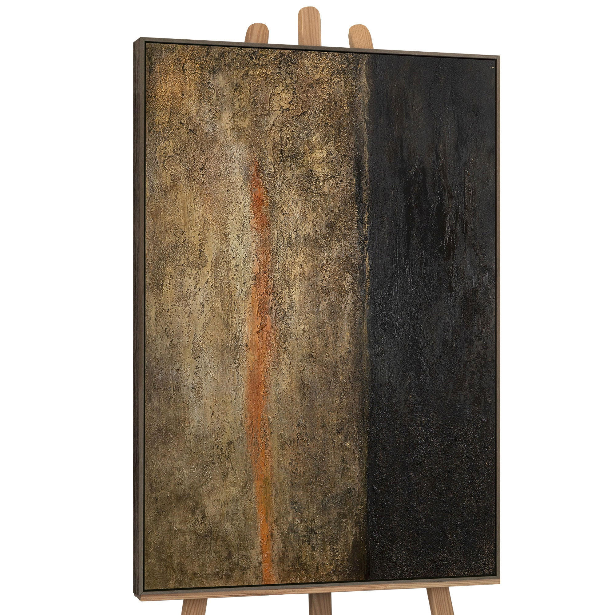 GEMÄLDE Tiefe der Zeit Schattenfugenrahmen Grau 120x80 cm - Grau, Holz (120/80cm) - YS-art gallery