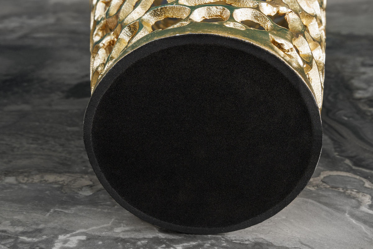 VASE ABSTRACT LEAF Metall Gold 34 cm - Goldfarben, Metall (92cm) - riess-ambiente
