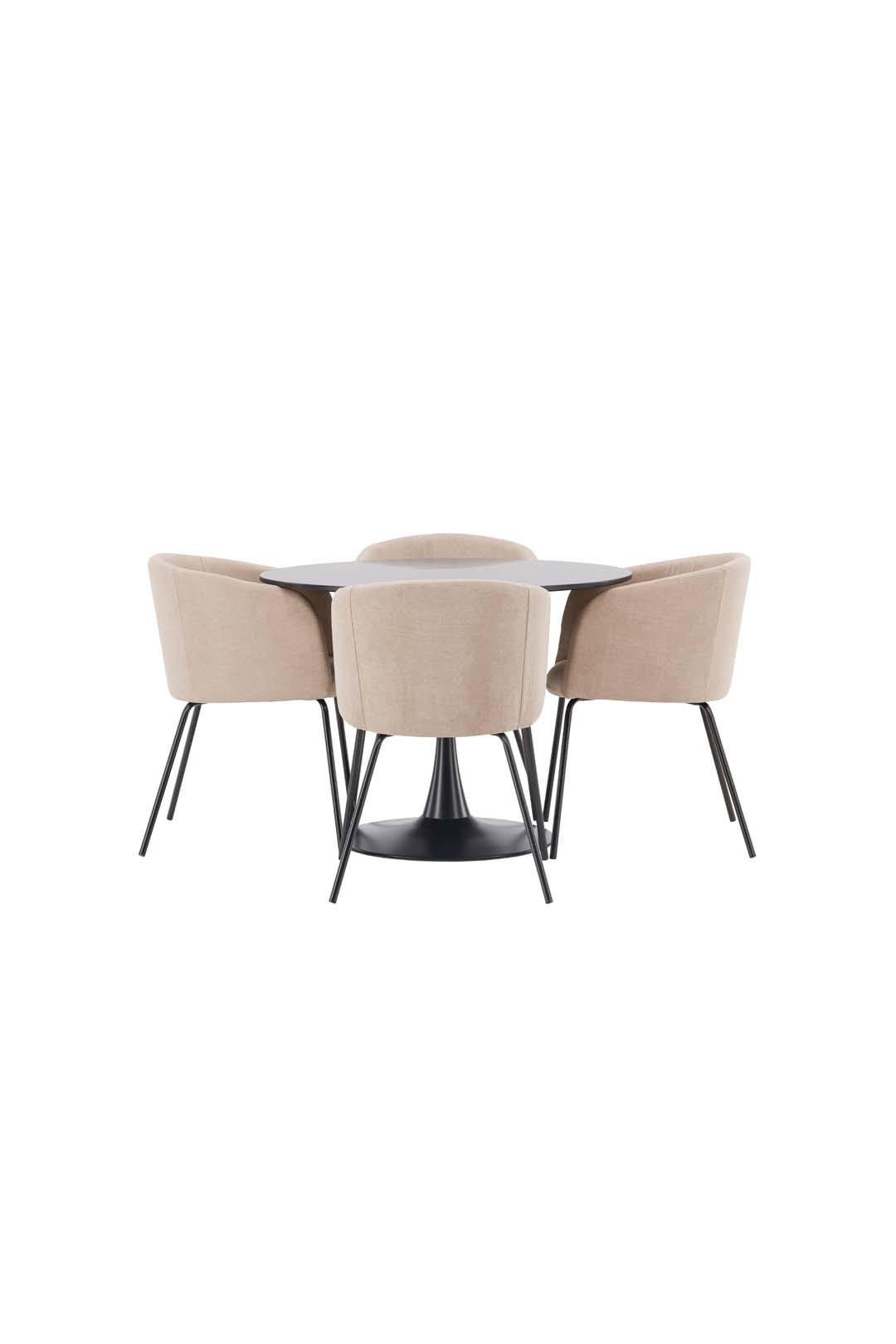 TISCHGRUPPE Schwarz - Schwarz, Holzwerkstoff (100/74/100cm) - ebuy24