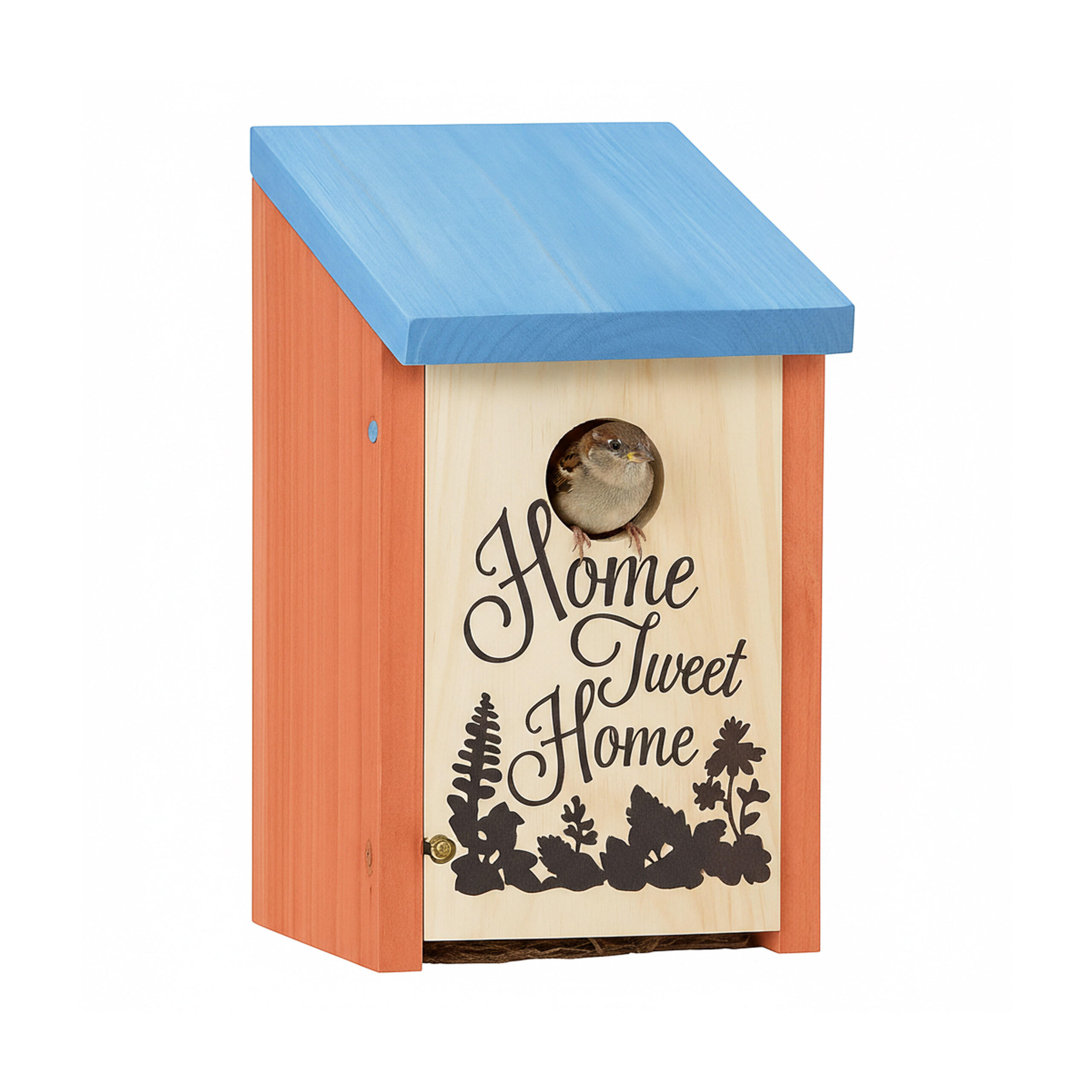 NISTKASTEN - Orange, Holz/Metall (12/22/15cm) - Relaxdays