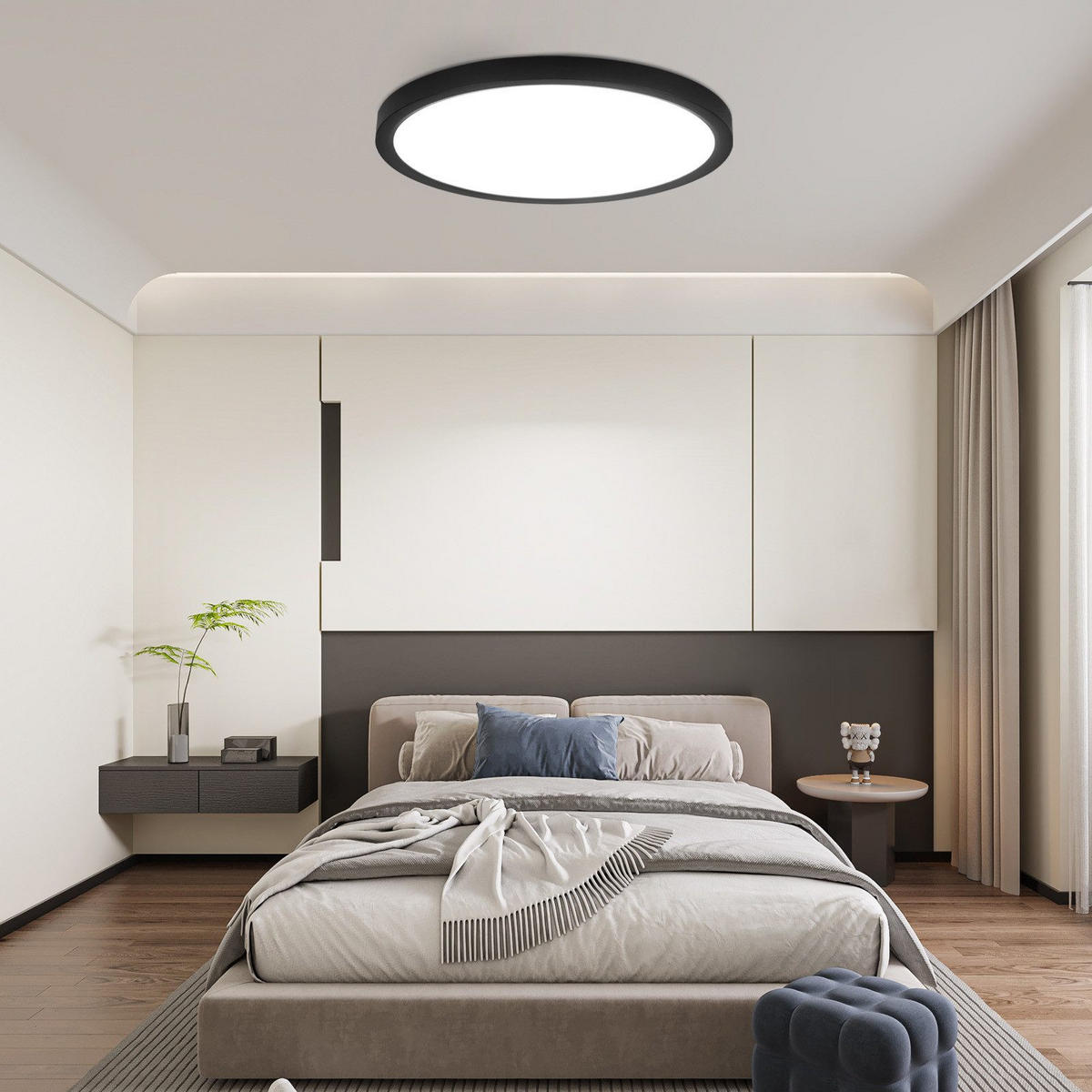 LED-DECKENLEUCHTE Emerson 30/30/3 cm - Schwarz, Kunststoff (30/30/3cm) - Nettlife