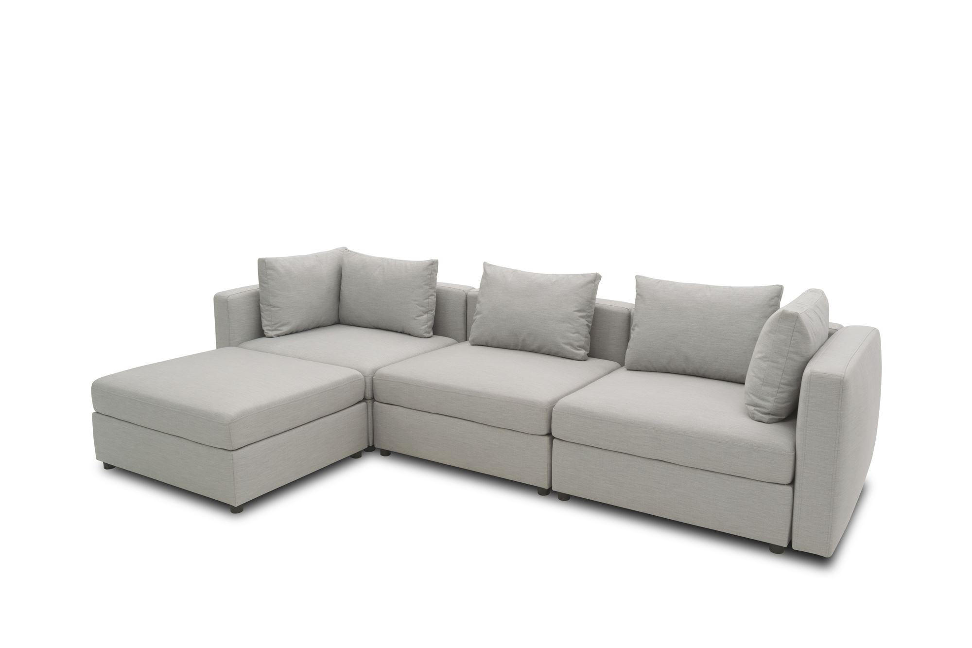 GARTENLOUNGE-SET 1 Bozhana 312x67x174 mit Outdoorbezug in silber - Silberfarben, Kunststoff (312/67/174cm) - 58aufmkessel