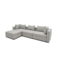 GARTENLOUNGE-SET 1 Bozhana 312x67x174 mit Outdoorbezug in silber - Silberfarben, Kunststoff (312/67/174cm) - 58aufmkessel