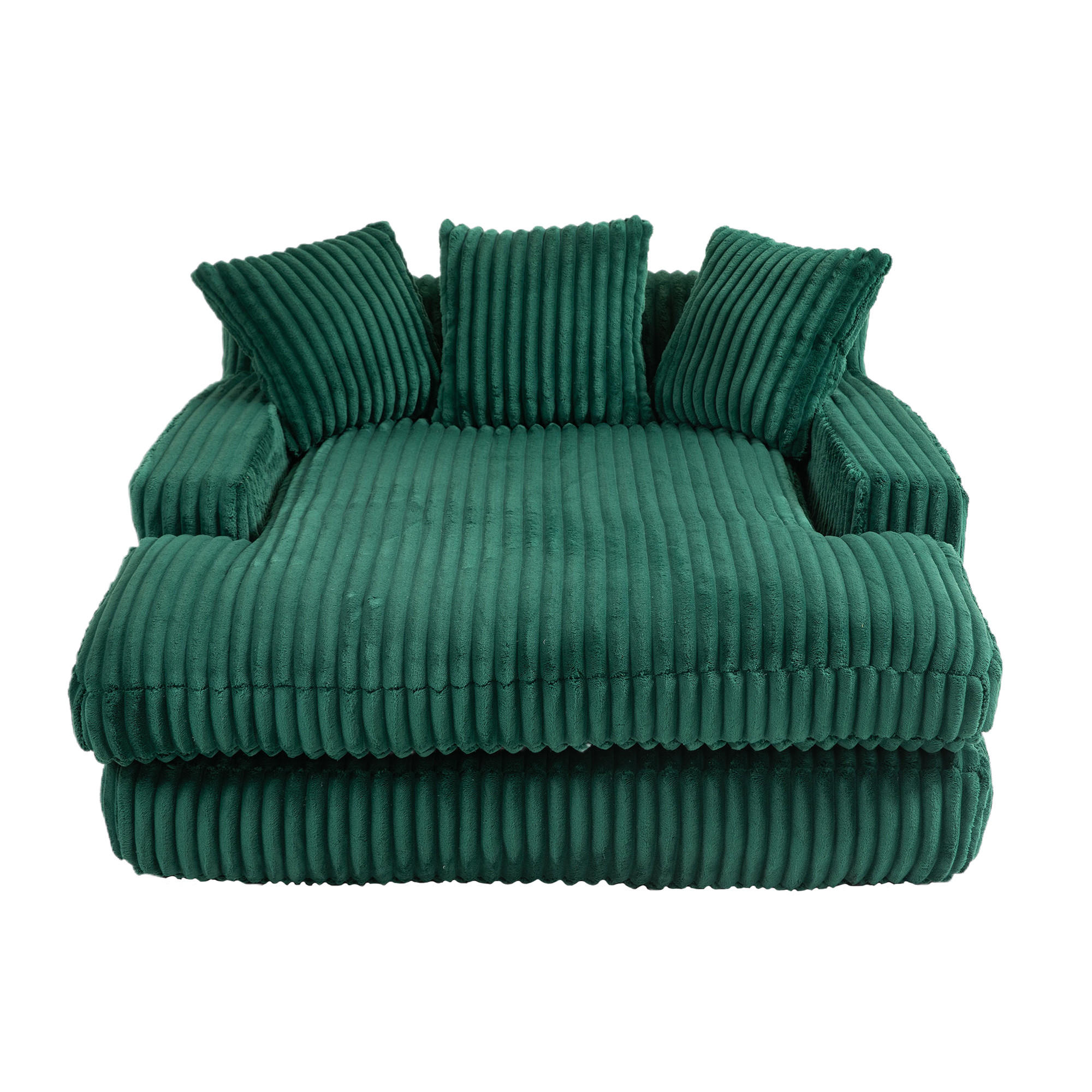 STOFFSOFA 125x155x63cm mit 3 Kissen Grün - Grün, Textil (155/63/125cm) - PARAFTA HOME
