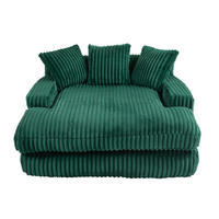 STOFFSOFA 125x155x63cm mit 3 Kissen Grün - Grün, Textil (155/63/125cm) - PARAFTA HOME