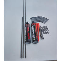 MONTAGESET Glasvordach M8 Gewindestangen 3er Set mit Mörtel - Silberfarben, Metall (20/20/100cm) -  Glaswerk Westfalen