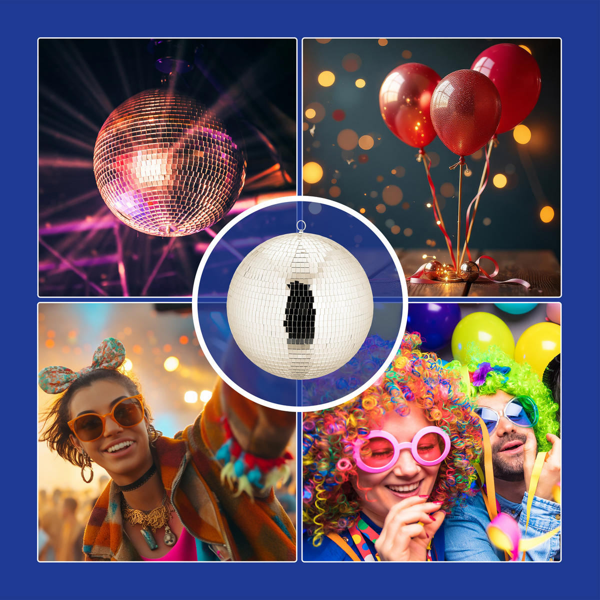 DISKOKOULE - béžová, textil/sklo (40/40/40cm) - Relaxdays