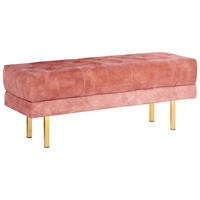 POLSTERBANK Samtstoff Rosa Roseville - Pink, Textil (117/44/40cm) - Beliani