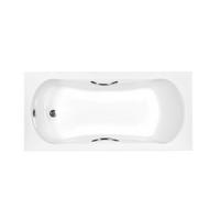 BADEWANNE Rechteck ARIA PLUS 160/70 mit Träger und Handgriffen Ablauf Füße - Weiß, Kunststoff (70/50/160cm) - bad land