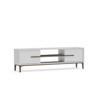 TV-ELEMENT Eslem Weißer Walnuss - Weiß, Holzwerkstoff (120/45/30cm) - Decorotika