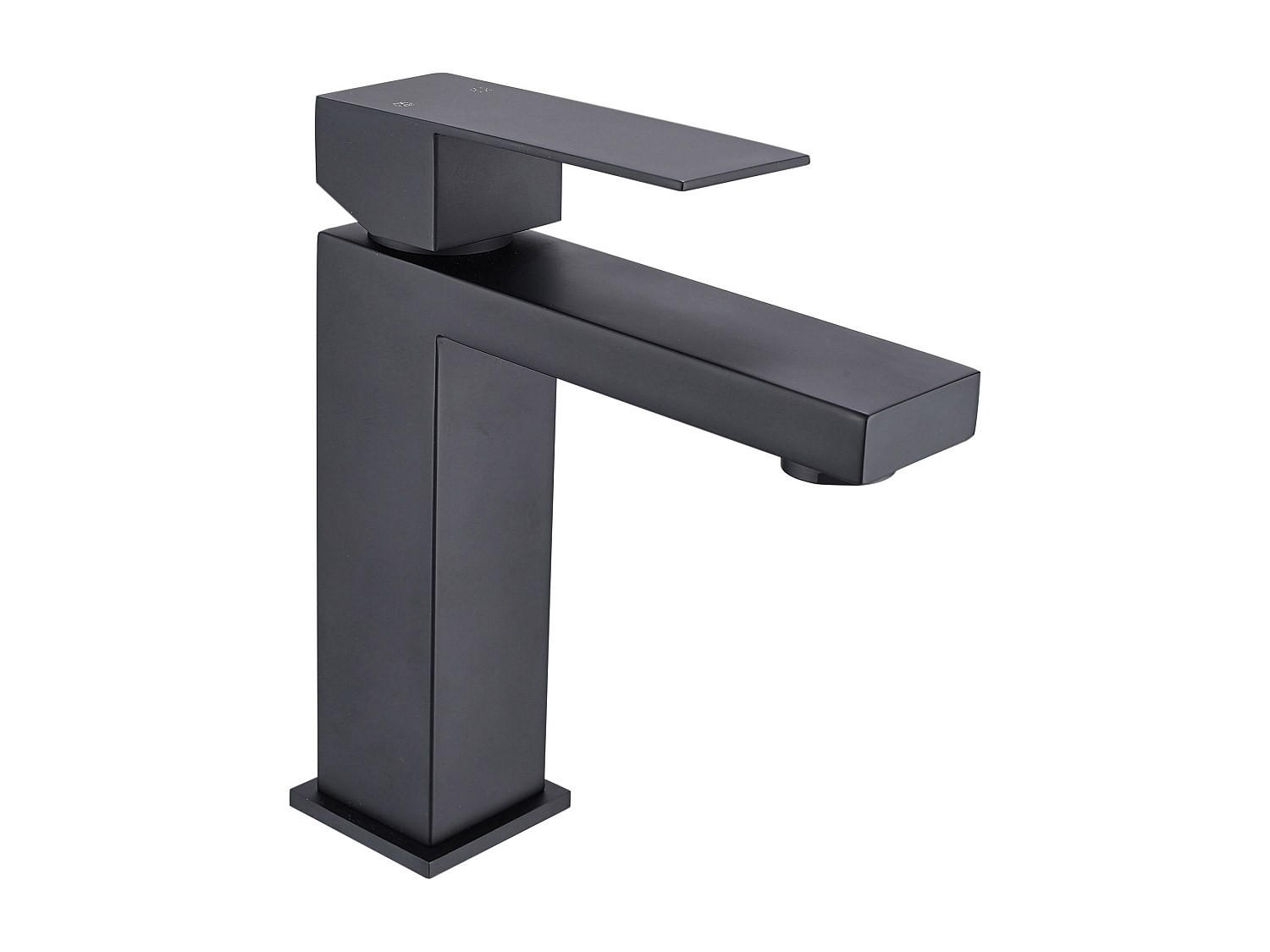 WASCHTISCHARMATUR - 15.3 cm x 4.9 cm - metall - schwarz Canilas - Schwarz, Metall (15.3/17.8/4.9cm) - Vente-Unique