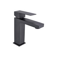 WASCHTISCHARMATUR - 15.3 cm x 4.9 cm - metall - schwarz Canilas - Schwarz, Metall (15.3/17.8/4.9cm) - Vente-Unique