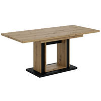 ESSTISCH ausziehbar 140 -180x90x75 cm - Artisan Eiche Optik/Schwarz - REST - Eichefarben, Holzwerkstoff (140/90/75cm) - ALTDECOR