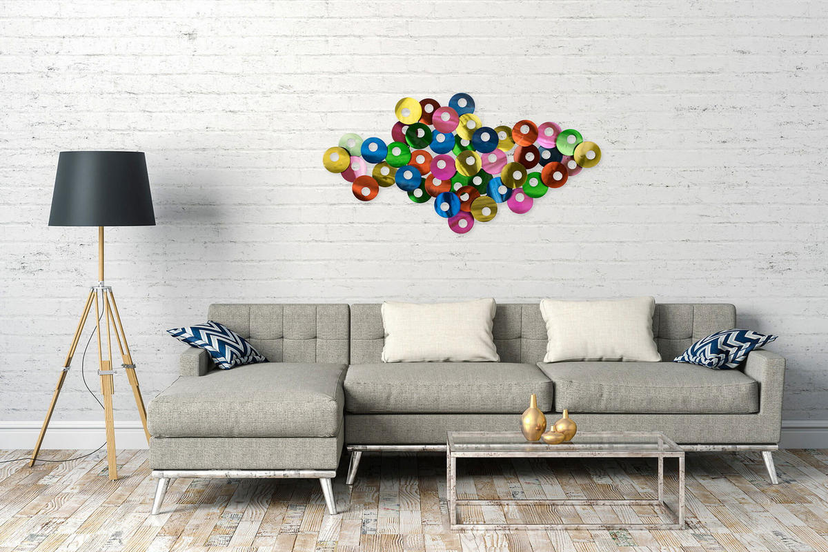 WANDDEKO Bunt 126/67 cm - Multicolor, Metall (2.58/67/7cm) - KUNSTLOFT