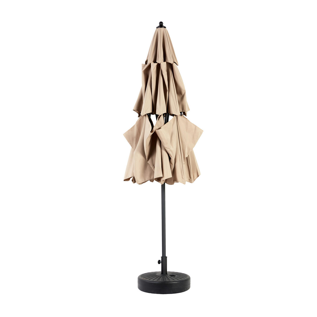 SONNENSCHIRM 294 cm Khaki Stahl Doppelseitiger Gartenschirm mit Kurbel für Terrasse & Pool - Sandfarben, Metall (294/294cm) - Urban Meuble