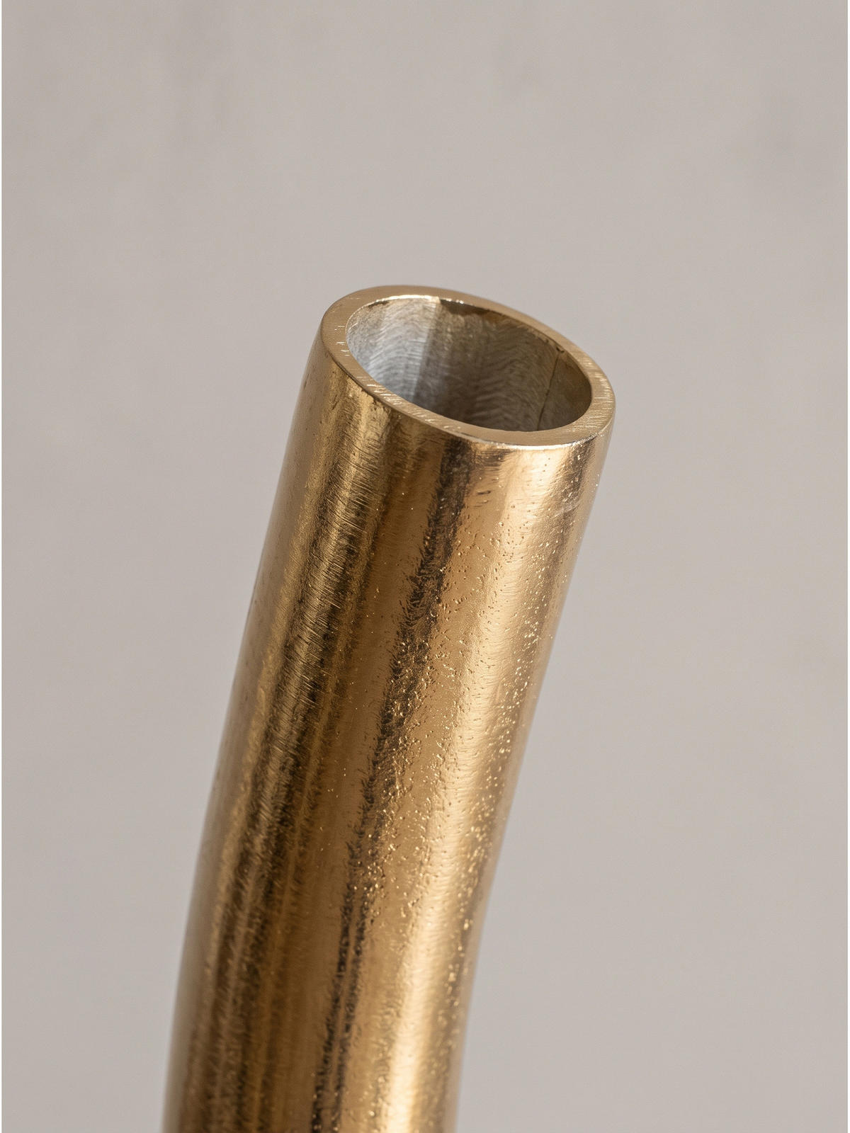 METALLVASE BAVENO, Aluminium, handgefertigt, Gold, 26 x 8 x 47 cm - Goldfarben, Metall (47cm) - KADIMA DESIGN