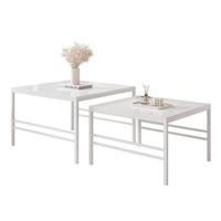 COUCHTISCH Weiße Glanz Weiße Rahme - Weiß Hochglanz/Weiß, Metall (70/70/46cm) - Idohome