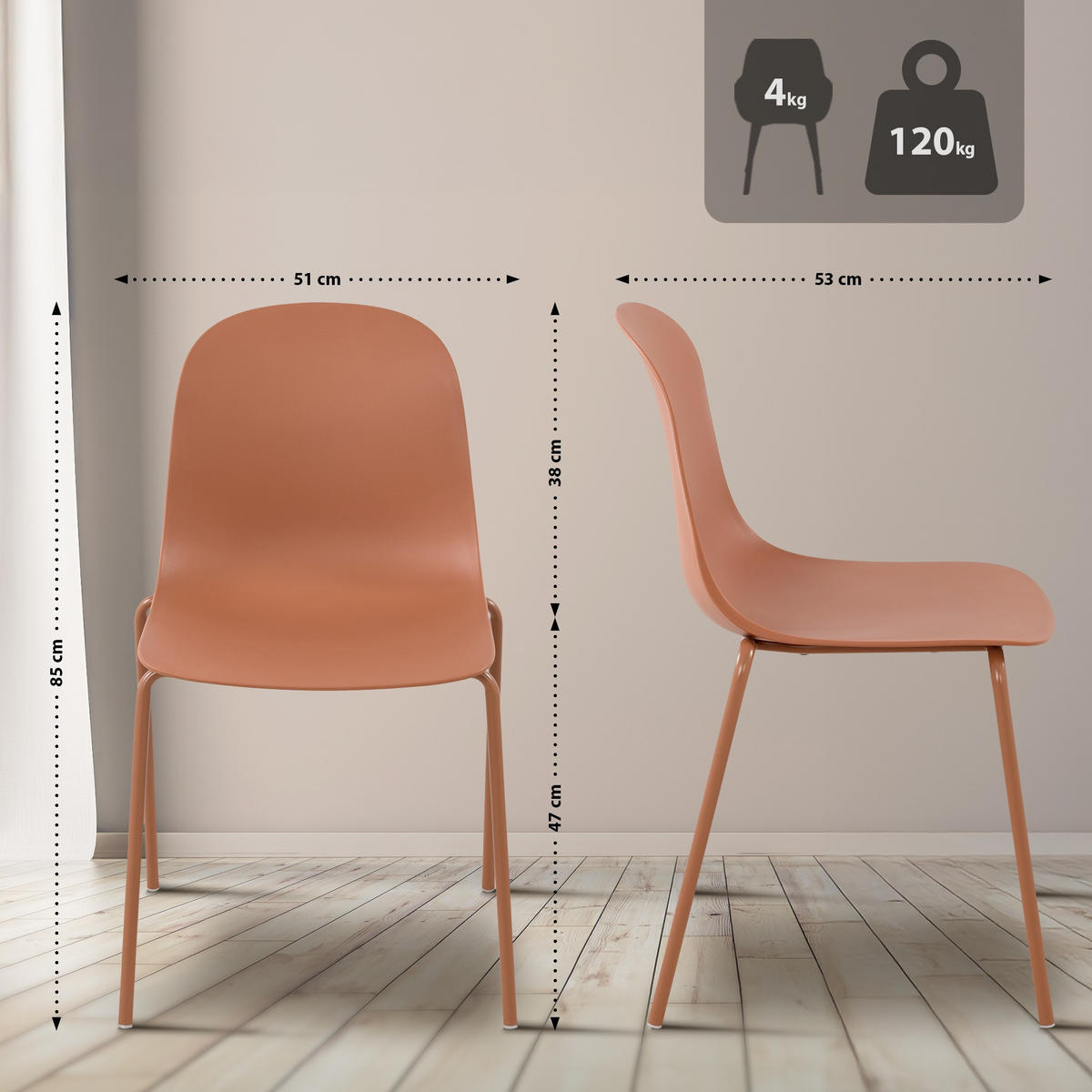 GARTENSITZGRUPPE Kunststoff Terracotta (3-teilig) - Terracotta, Kunststoff - CLP